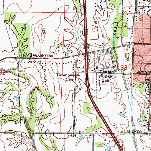 Topographic Map of Free Cemetery, IN