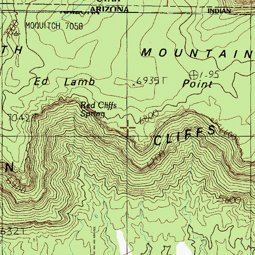 Topographic Map of Ed Lamb Point, AZ