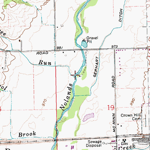 Topographic Map of Free Run, IN