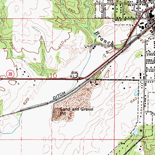 Topographic Map of French Ditch, IN