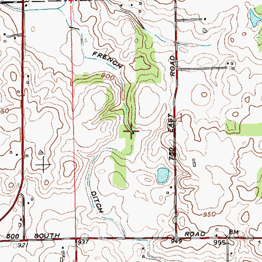 Topographic Map of French Ditch, IN