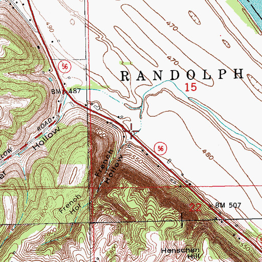 Topographic Map of French Hollow, IN