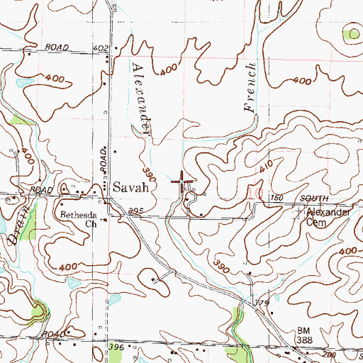 Topographic Map of French Run, IN