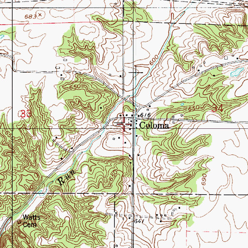 Topographic Map of Friends Church, IN
