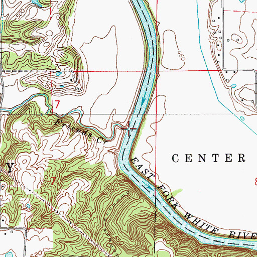 Topographic Map of Friends Creek, IN