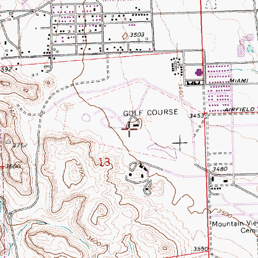 Topographic Map of Kingman Municipal Golf Course, AZ