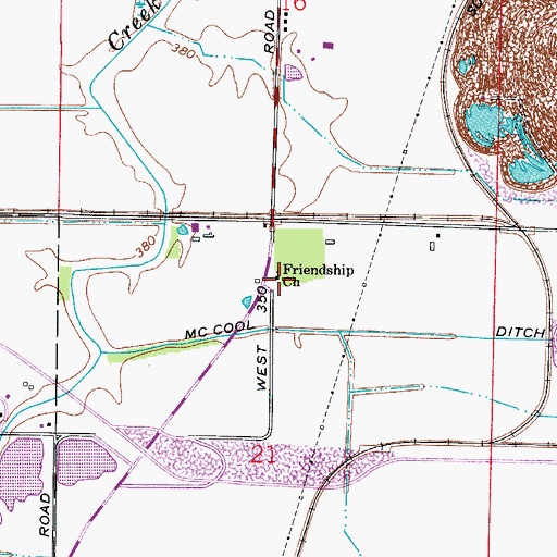 Topographic Map of Friendship Church, IN