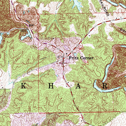 Topographic Map of Fritz Corner, IN