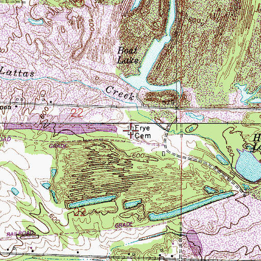 Topographic Map of Frye Cemetery, IN