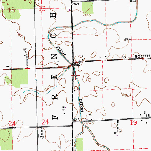 Topographic Map of Fuch Ditch, IN