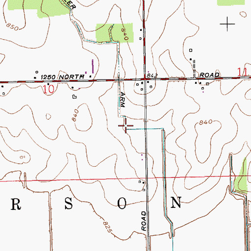 Topographic Map of Fuller Arm, IN