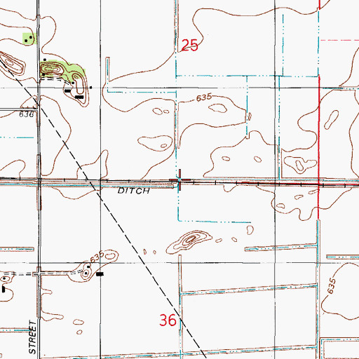 Topographic Map of Fuller Ditch, IN