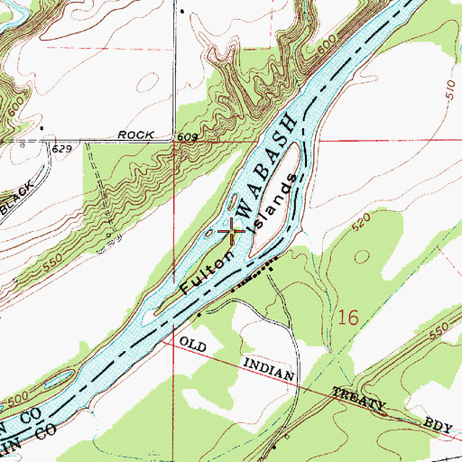 Topographic Map of Fulton Islands, IN