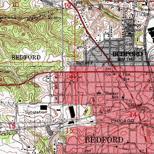 Topographic Map of Furst Park, IN