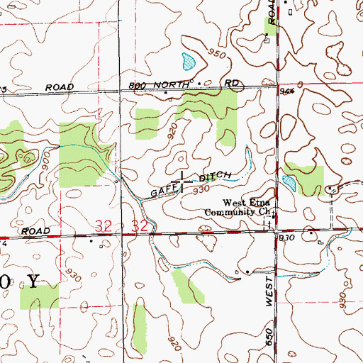 Topographic Map of Gaff Ditch, IN