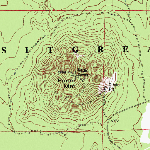 Topographic Map of KRFM-FM (Show Low), AZ
