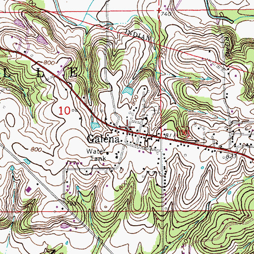 Topographic Map of Galena, IN