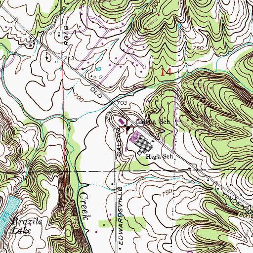 Topographic Map of Galena Elementary School, IN