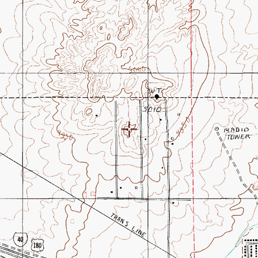 Topographic Map of KRIM-FM (Winslow), AZ