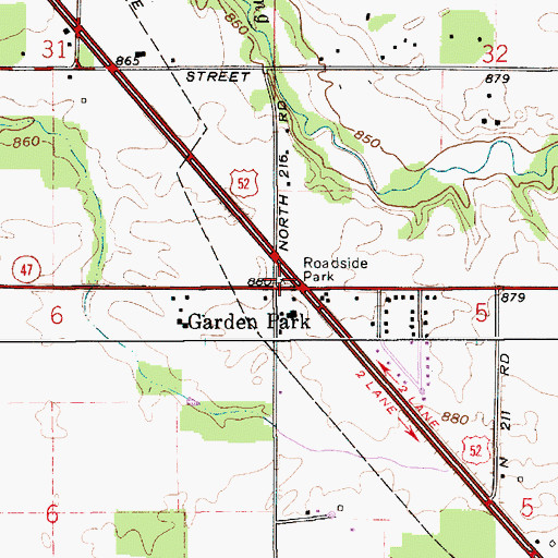 Topographic Map of Garden Park, IN