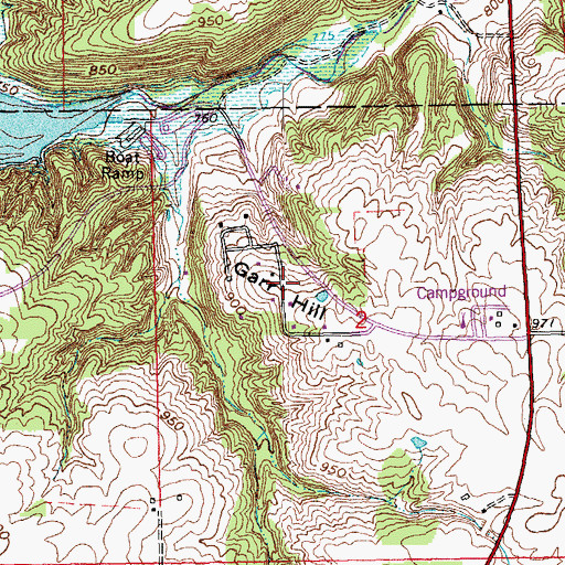 Topographic Map of Garr Hill, IN