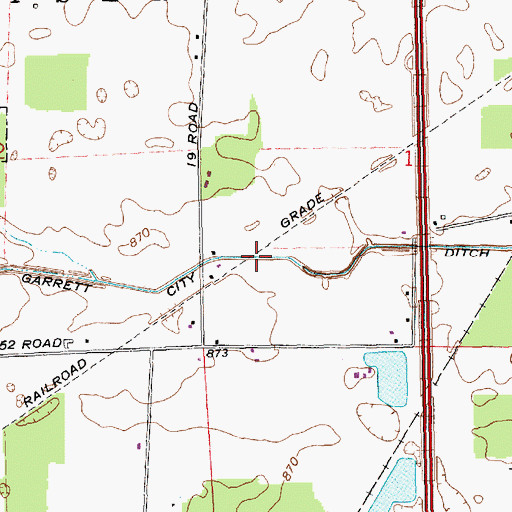 Topographic Map of Garrett Ditch, IN