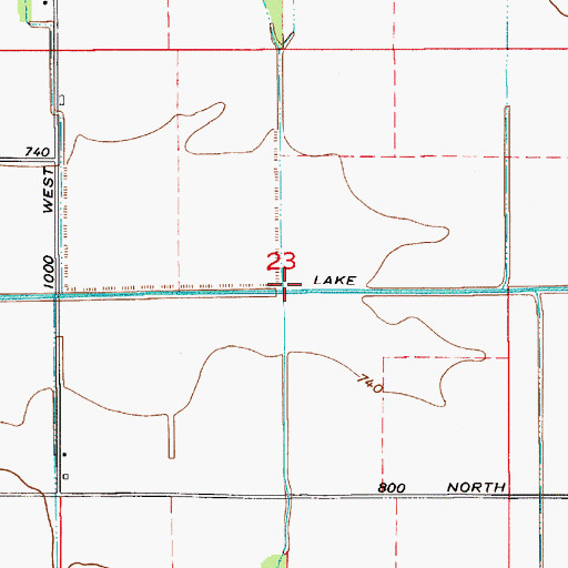 Topographic Map of Gash Branch, IN