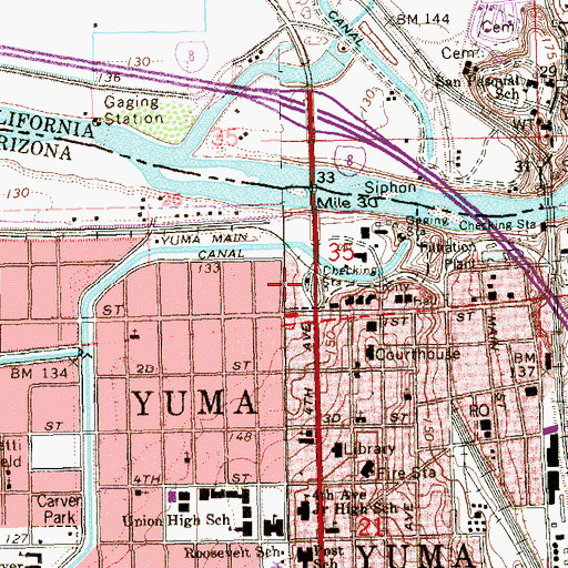 Topographic Map of Arizona Inspection Station, AZ