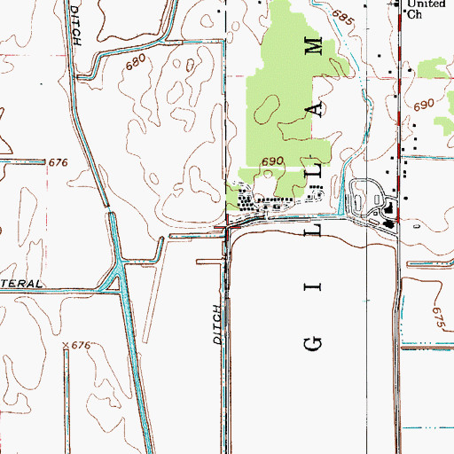 Topographic Map of Gehring Ditch, IN