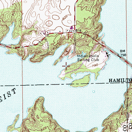 Topographic Map of Geist Reservoir, IN
