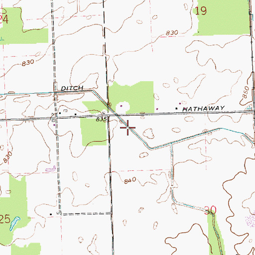 Topographic Map of Geller Ditch, IN