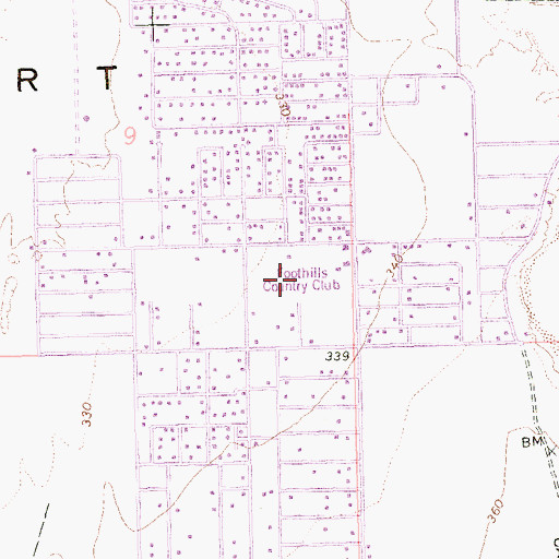 Topographic Map of Foothills Country Club, AZ