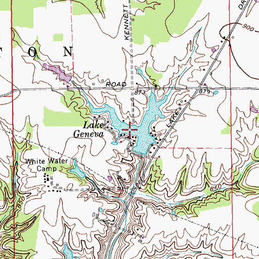 Topographic Map of Lake Geneva, IN