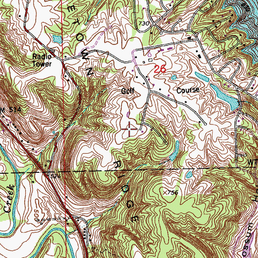 Topographic Map of Georgetown Ridge, IN