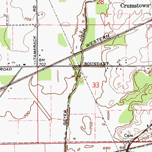 Topographic Map of Geyer Ditch, IN