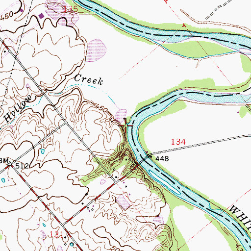 Topographic Map of Ghost Hollow Creek, IN