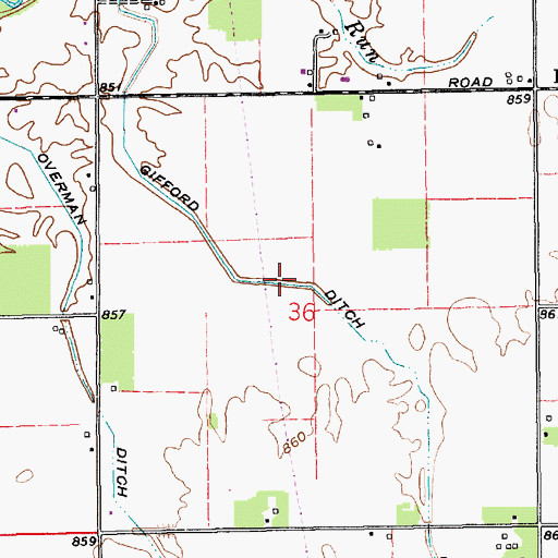 Topographic Map of Gifford Ditch, IN