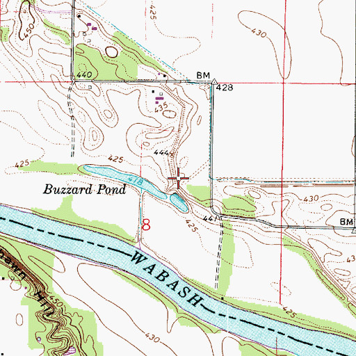Topographic Map of Gill Township Levee, IN