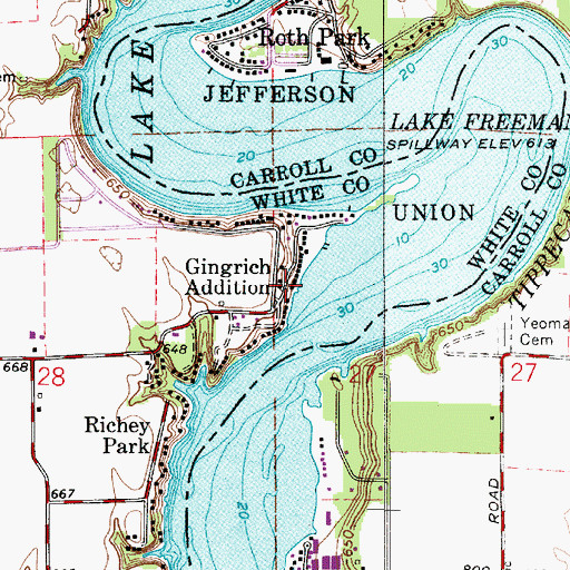 Topographic Map of Gingrich Addition, IN