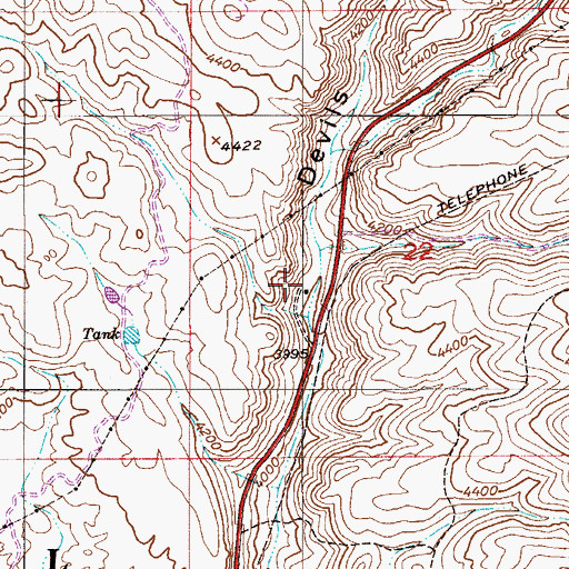 Topographic Map of Arizona Highway Department Devils Canyon Maintenance Camp, AZ