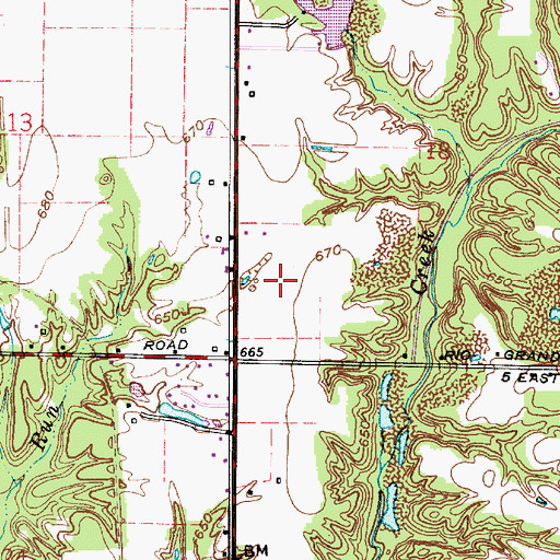Topographic Map of Girton Run, IN