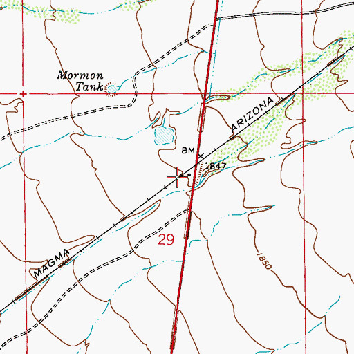 Topographic Map of Arizona Highway Department Oil Storage Tanks, AZ
