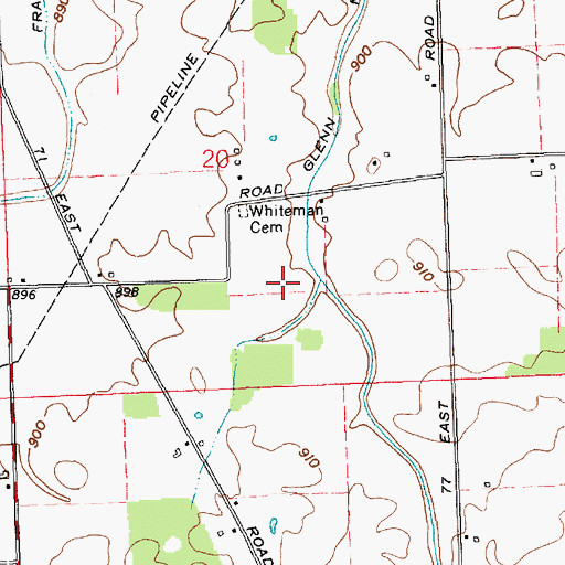 Topographic Map of Glenn Miller Ditch, IN