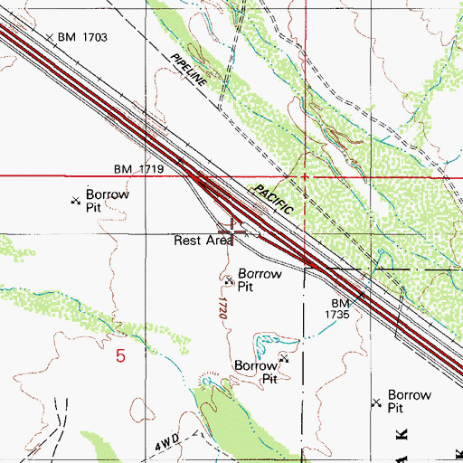Topographic Map of Arizona Highway Department Rest Area, AZ