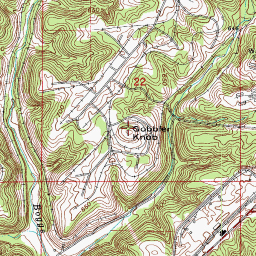 Topographic Map of Gobbler Knob, IN