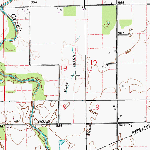 Topographic Map of Goff Ditch, IN