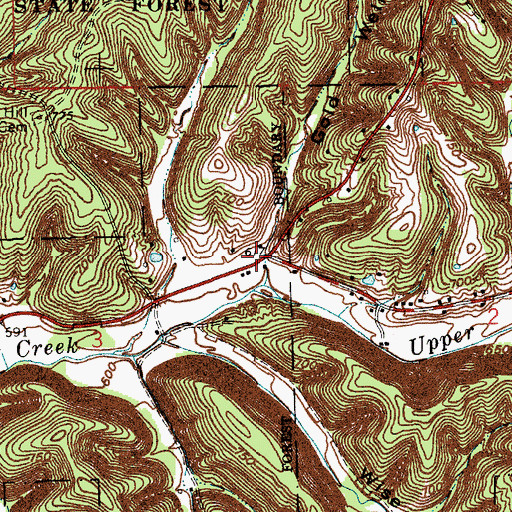 Topographic Map of Gold Well Hollow, IN
