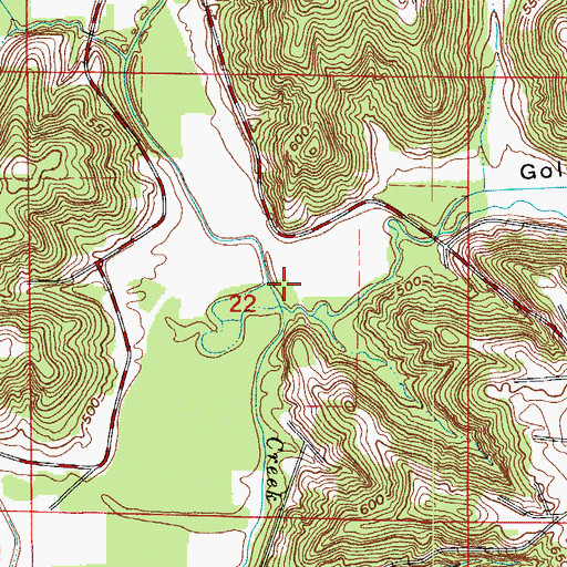 Topographic Map of Goldsberry Hollow, IN