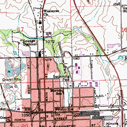 Topographic Map of Goodrich Park, IN
