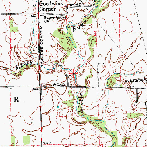 Topographic Map of Goodwins Creek, IN